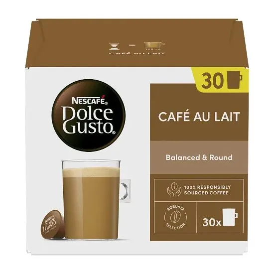 Nescafe Dolce Gusto Pods - Cafe Au Lait (30pk)