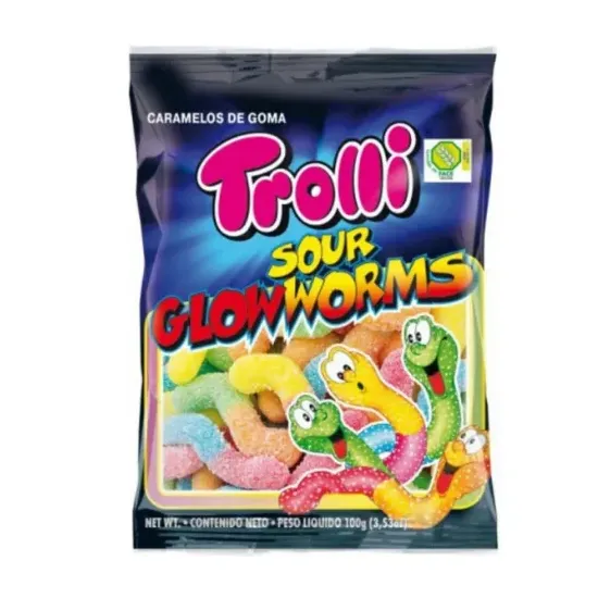 Trolli Sour Glowworm Bags 100g