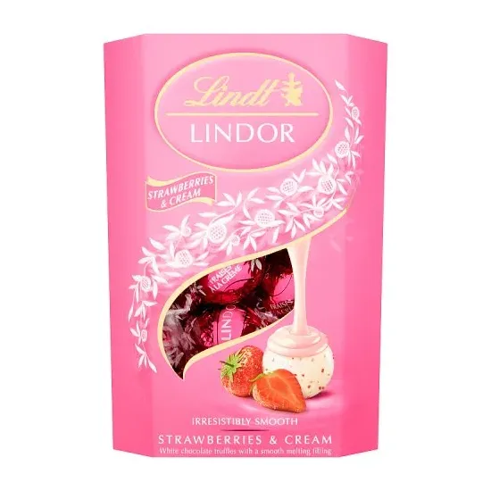 Lindt Lindor Strawberries & Cream Cornet 200g