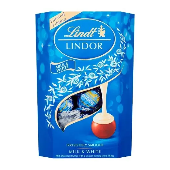 Lindt Lindor Truffles Milk & White Chocolate Cornet 200g