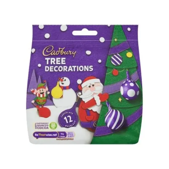 Cadbury Milk Chocolate Tree Decorations 72g