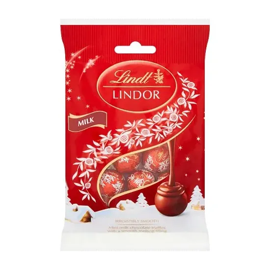 Lindt Lindor Mini Milk Chocolate Truffle Bag 80g