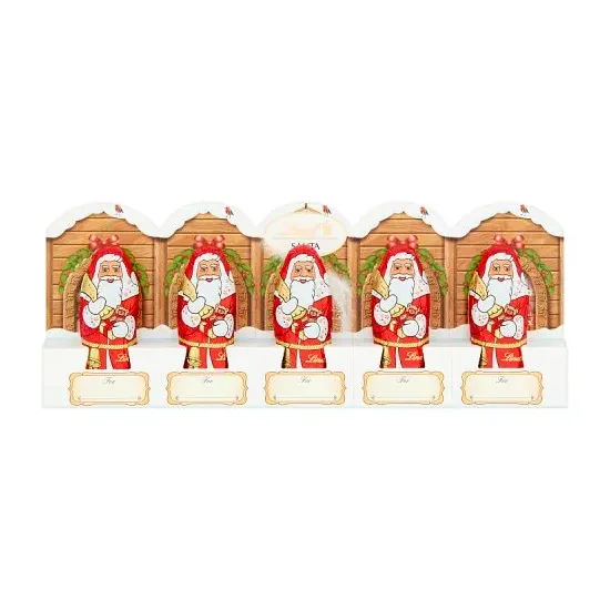 Lindt Santa Milk Chocolate Perforated 5 Pack 50g