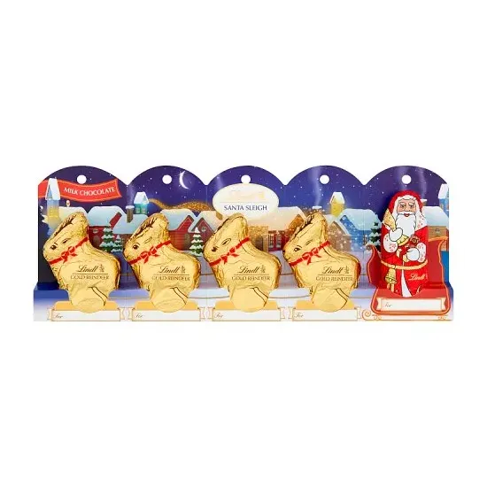 Lindt Santa Sleigh Milk Chocolate Perforated 5 Pack 50g