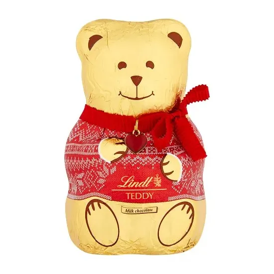 Lindt Teddy Bear Red & Blue Jumper Milk Chocolate 200g
