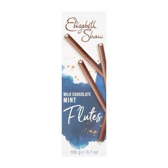 Elizabeth Shaw Flutes Milk Chocolate Mint 105g