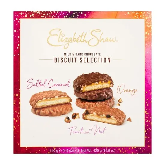 Elizabeth Shaw Milk and Dark Biscuit Selection 3Pk (3x140g)