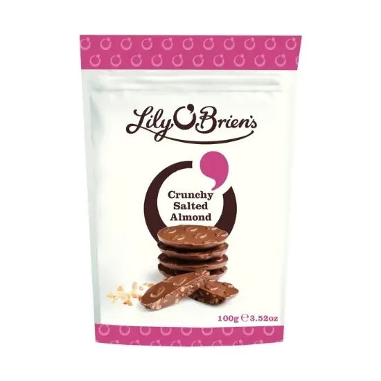 Lily O'Briens Crunchy Salted Almonds Milk Bag 100g