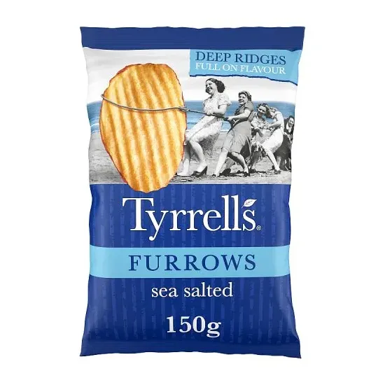 Tyrrells Furrows Sea Salted Sharing Crisps