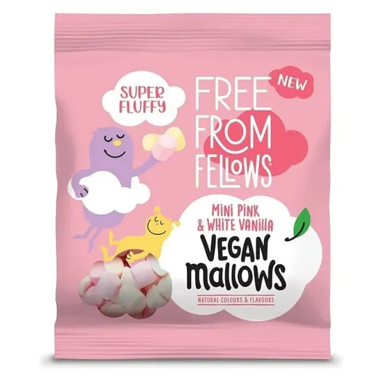 Free From Fellows Vanilla Pink & White Mini Mallow 10x105g