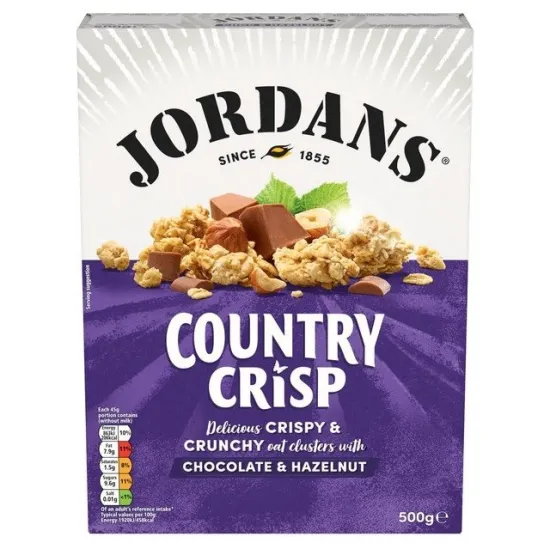 Jordans Country Crisp Milk Chocolate & Hazelnut 500g