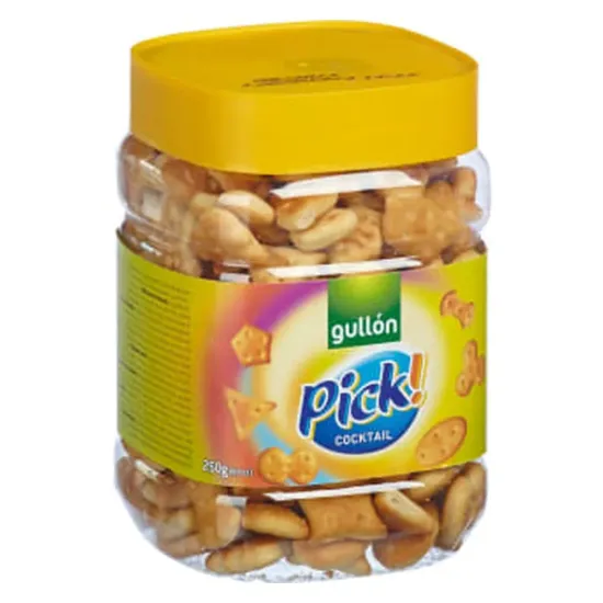 Gullon Yellow Mini Mix Savoury Nibbles Jar 250g