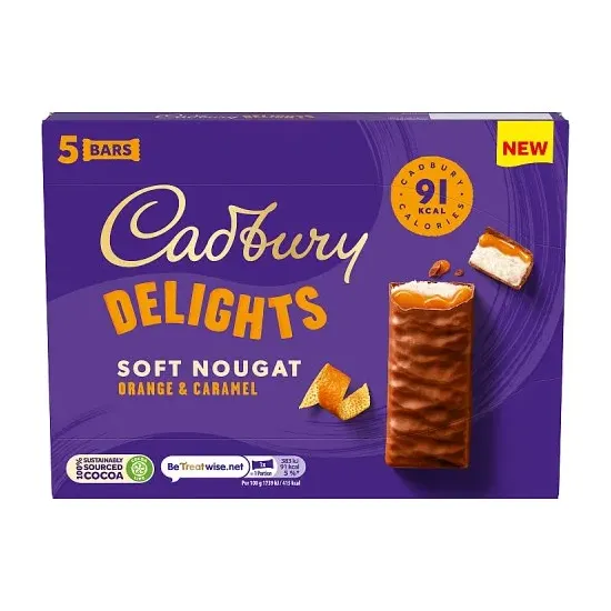 Cadbury Delights Nougat Orange & Caramel 5pk 110g
