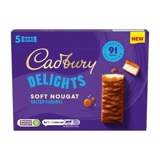 Cadbury Delights Nougat Salted Caramel 5pk 110g