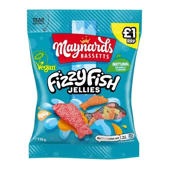 Maynards Bassetts Fizzy Fish PMP 110g