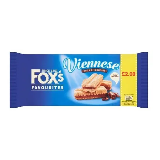 Foxs Viennese Milk Chocolate Sandwich PMP 120g