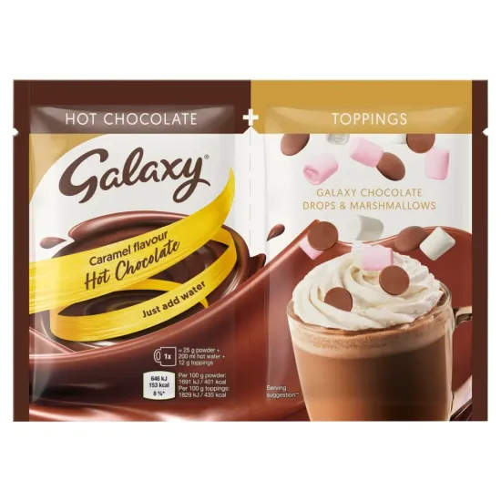 Galaxy Caramel Instant & Toppings (Mallows & Chocolate Drops) 37g