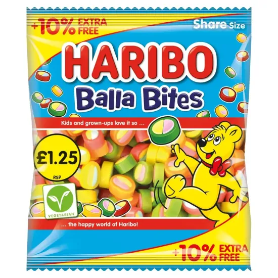 Haribo Balla Bites PMP (10% Extra Free) 154g
