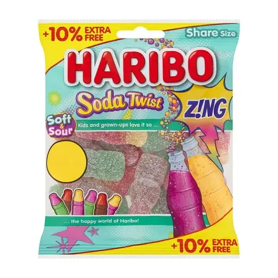 Haribo Zing Soda Twist PMP (10% Extra Free) 176g