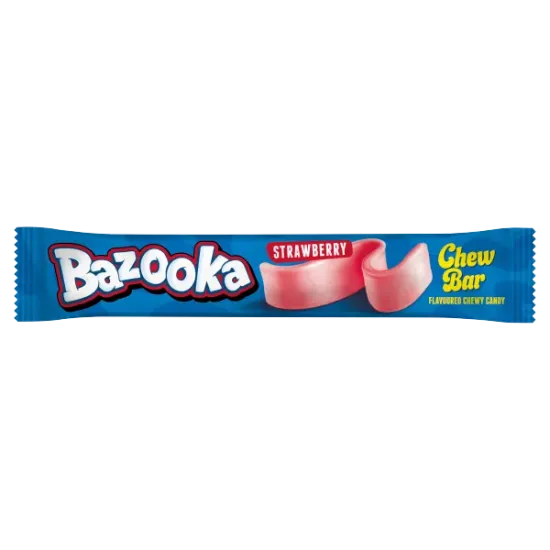Bazooka Chew Bar Sour Strawberry 14g