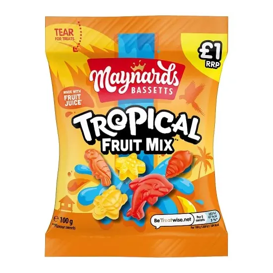 Maynards Bassetts Tropical Fruit Mix PMP 100g