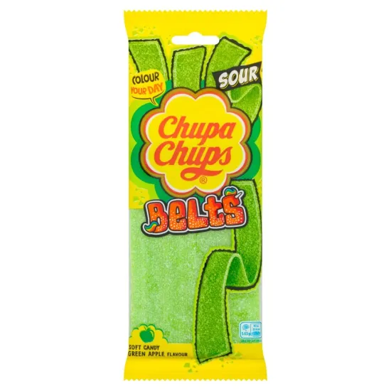 Chupa Chups Apple Flavour Sour Belts 90g