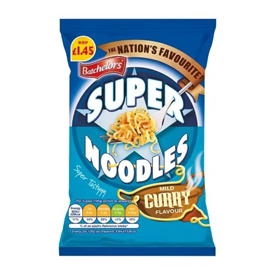 Batchelors Super Noodles Mild Curry Flavour PMP 90g