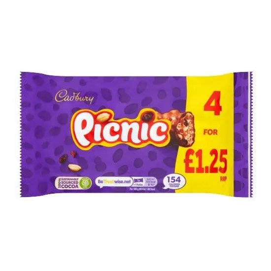 Cadbury Picnic 4 Pack  128g