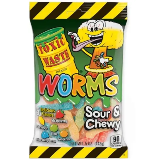 Toxic Waste Sour Gummy Worms 142g
