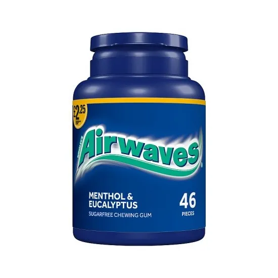 Airwaves Menthol & Eucalyptus Sugarfree  Chewing Gum PMP Bottle 46 Pieces