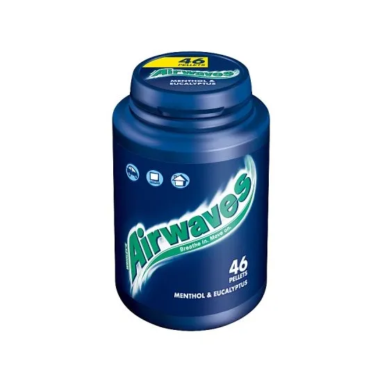 Airwaves Menthol & Eucalyptus Sugarfree  Chewing Gum Bottle 46 Pieces