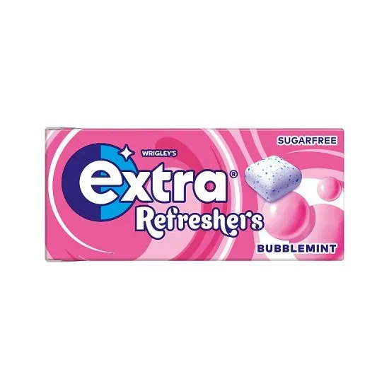 Extra Refreshers Bubblemint Sugarfree Chewing Gum Handy Box 7pcs