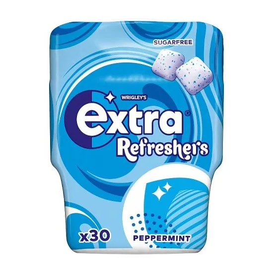 Extra Refreshers Peppermint Sugarfree Chewing Gum Bottle 30 Pieces