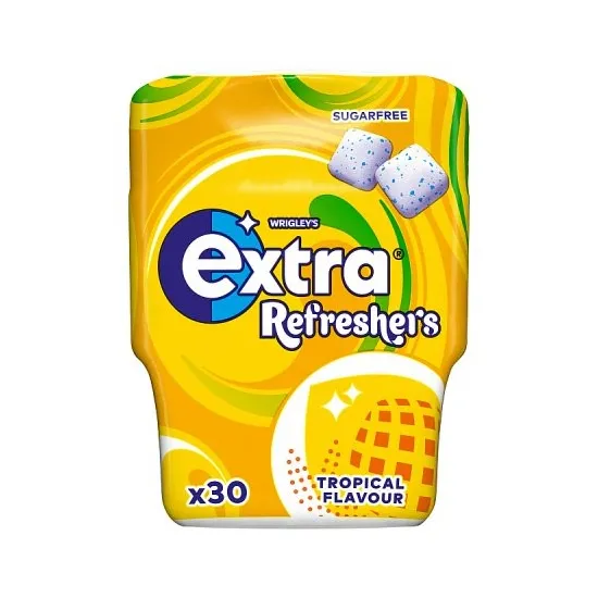 Extra Refreshers Tropical Sugarfree Chewing Gum Bottle 30 Pieces