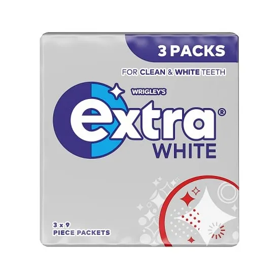 Extra White Chewing Gum Sugarfree  Multipack 3x9 Pieces