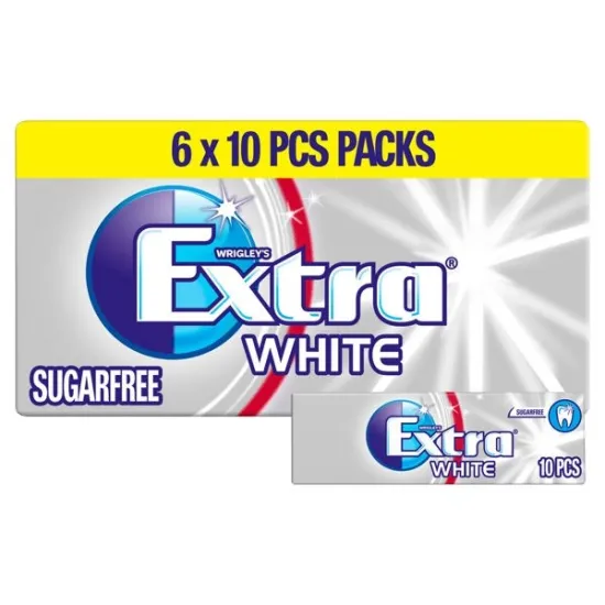 Extra White Chewing Gum Sugarfree Multipack 6 x 10 Pieces