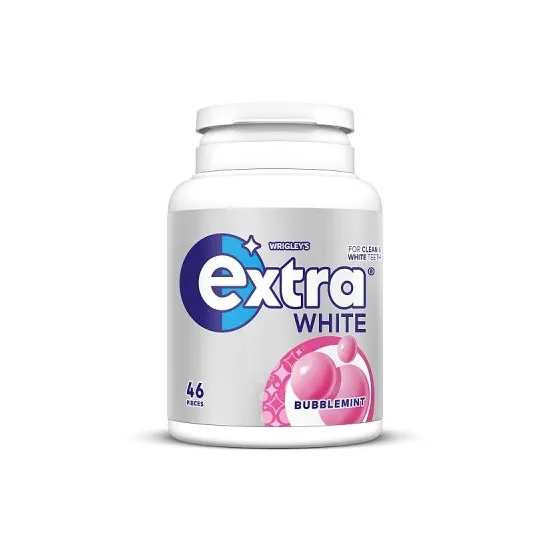 Extra White Bubblemint Chewing Gum Sugarfree Bottle 46 Pieces