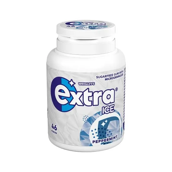 Extra Ice Peppermint Chewing Gum Sugar Free Bottle 46 Pieces