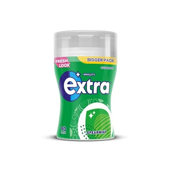Extra Spearmint Chewing Gum Sugarfree Large Bottle 90 Pieces