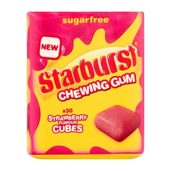 Starburst Strawberry Chewing Gum  Sugarfree Bottle 30 Cubes