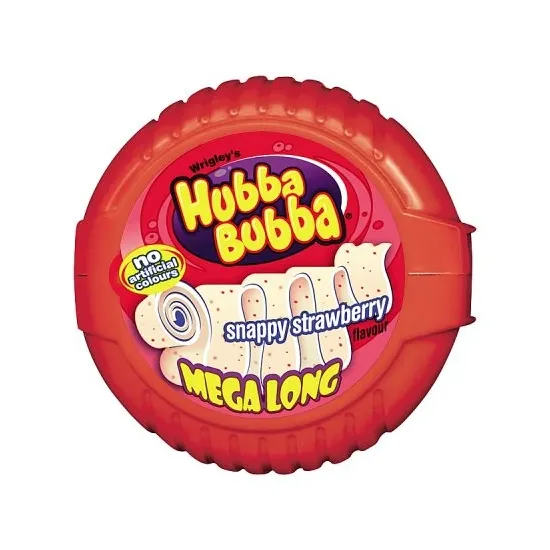 Hubba Bubba Snappy Strawberry Bubblegum Mega Long Tape 56g