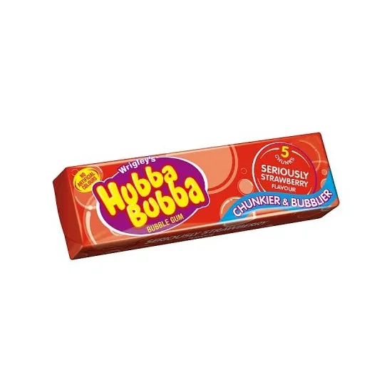 Hubba Bubba Seriously Strawberry  Bubblegum 5 Chunky Chews